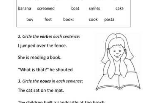 Noun Verb Sentences Worksheets and Worksheets Identifying Nouns In Sentences