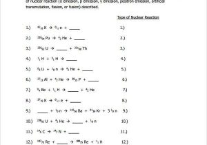 Nuclear Equations Worksheet with Answers Along with Nuclear Chemistry Worksheet Answers Image Collections Worksheet
