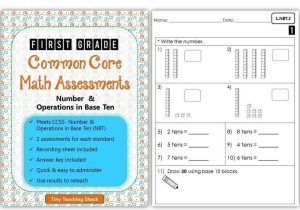 Number and Operations In Base Ten Grade 4 Worksheets or First Grade Mon Core Math assessments Number & Operations In