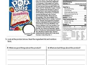 Nutrition Label Analysis Worksheet as Well as Fun Nutrition Worksheets for Kids