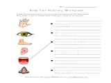 Occupational Course Of Study Worksheets with Free Printable Body Parts Matching Worksheet Goodsnyc