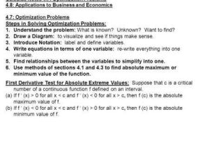 Optimization Problems Calculus Worksheet or Barnett Ziegler byleen Business Calculus 11e1 Objectives for Section