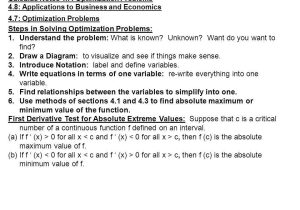Optimization Problems Calculus Worksheet with Steps In solving Optimization Problems Ppt Video Online