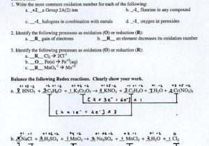 Oxidation Reduction Reactions Worksheet together with Worksheets 44 Inspirational Balancing Equations Worksheet Answers Hi