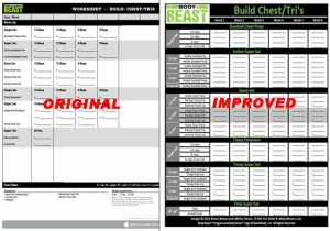 P90x Shoulders and Arms Worksheet with P90x Chest and Back Workout Sheet Inspirational Body Beast Workout