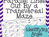 Parallel Lines Cut by A Transversal Worksheet Answer Key Also Parallel Lines Cut by A Transversal Maze Identifying Angle Pairs