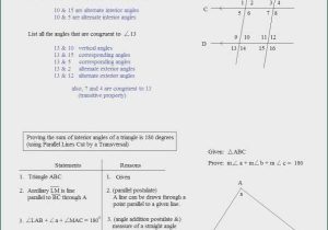 Parallel Lines Worksheet Answers with Parallel Lines Cut by A Transversal Worksheet
