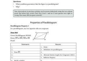 Parallelogram Proofs Worksheet with Grade 9 Mathematics Module 5 Quadrilaterals Lm