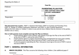 Parenting Plan Worksheet Illinois Also Co Parenting Agreement Template Template Design Ideas