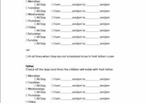Parenting Plan Worksheet Illinois Also Free Printable forms for Single Parents