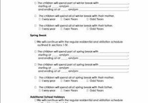 Parenting Plan Worksheet Illinois or 4 Free Printable forms for Single Parents