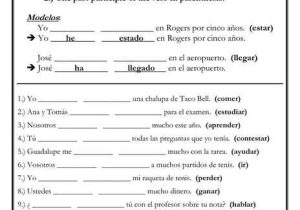 Past Participle Spanish Worksheet Along with 103 Best Ele Los Pasados Images On Pinterest
