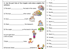 Past Tense Verbs Worksheets as Well as Irregular Verbs Worksheets for Grade 1