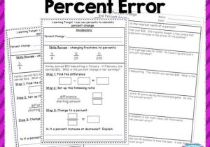 Percent Error Worksheet Answer Key as Well as Percent Error Worksheet Cadrecorner