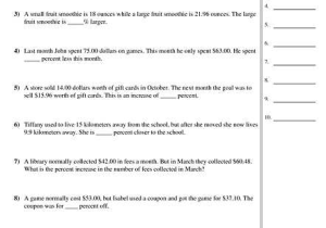 Percent Increase and Decrease Word Problems Worksheet together with Percent Of A Number Worksheet Guvecurid