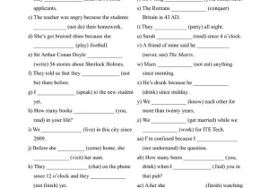Perfect Verb Tense Worksheet and 57 Free Present Perfect Continuous Worksheets