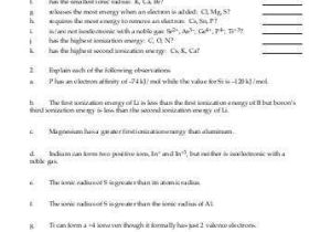 Periodic Trends Worksheet Answers Pogil or Periodic Trends In Ionization Energy What are the Home Link