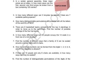 Permutations and Combinations Worksheet Answers with Counting Principle Permutations and Binations Worksheet Choice