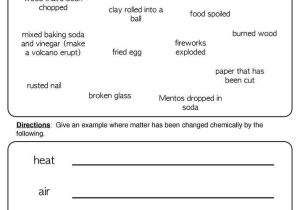 Physical and Chemical Changes Worksheet Also 19 Awesome Physical and Chemical Changes Worksheet Answers