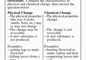 Physical and Chemical Changes Worksheet Answers as Well as New Physical Vs Chemical Changes Worksheet – Sabaax