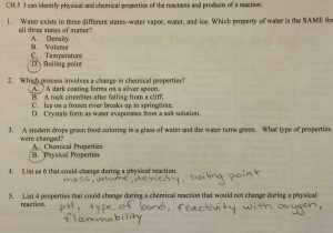 Physical and Chemical Properties and Changes Worksheet Answers or Physical and Chemical Changes Worksheet Answers Image Collections