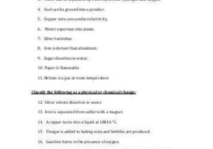 Physical and Chemical Properties Worksheet Along with Worksheets 45 Best Physical and Chemical Changes Worksheet High