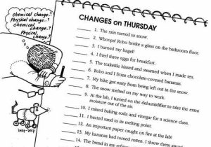 Physical Chemical Changes Worksheet as Well as Changes State Worksheet