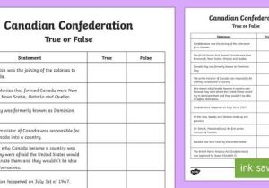 Physical Geography Of the United States and Canada Worksheet Answers and Canadian Confederation True or False Worksheet Activity Sheet