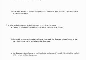 Physical Science Worksheet Conservation Of Energy 2 Answer Key Along with Collection Of Conservation Of Energy Worksheet with Answers