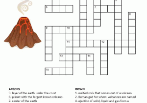 Plate Tectonics Crossword Puzzle Worksheet Answers Along with Volcanoes Crossword for Kids