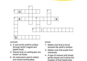 Plate Tectonics Crossword Puzzle Worksheet Answers as Well as Volcano Printable Crossword Puzzles for Kids