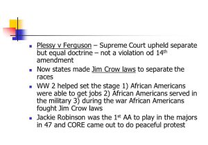 Plessy V Ferguson 1896 Worksheet Answers with Chapter 23 the Civil Rights Movement Civil Rights Act Of 1875
