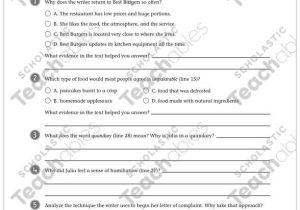 Poetry Analysis Worksheet Answers Along with Bad Burger Text & Questions