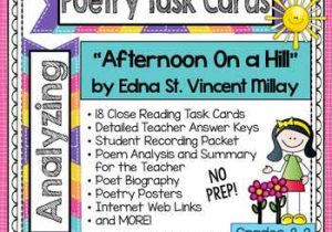 Poetry Analysis Worksheet Answers Also afternoon A Hill" by Edna St Vincent Millay Poetry Analysis Task