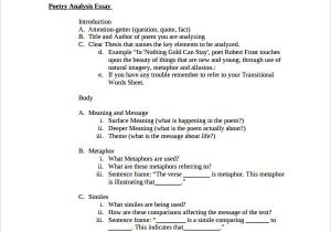 Poetry Analysis Worksheet Answers and Analysis Poems