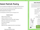 Poetry Comprehension Worksheets together with St Patrick Poetry Worksheet Activity Sheet Ni St