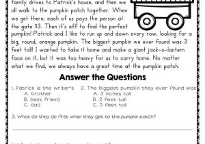 Poetry Comprehension Worksheets with Reading Prehension Passages and Questions for October