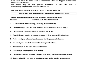 Poetry Worksheet 1 or Parallel Structure Practice Worksheet the Best Worksheets Image