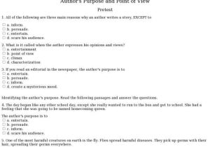 Point Of View Worksheet Answers Along with Point View Worksheets 7th Grade Kidz Activities