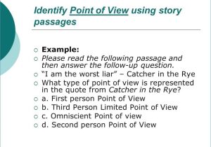 Point Of View Worksheet Answers as Well as First and Third Person Powerpoint