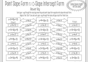 Point Slope form Worksheet with Answers with Slope Intercept form Worksheet