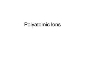 Polyatomic Ionic Compounds Worksheet Along with Polyatomic Ions Ppt Video Online