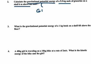 Potential and Kinetic Energy Worksheet Answer Key Also Worksheet Kinetic and Potential Energy Problems Reliant En