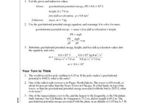 Potential Energy and Kinetic Energy Worksheet Answers and Math Skills Worksheet Kinetic Energy Kidz Activities