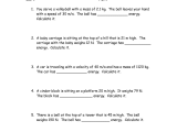Potential Energy Problems Worksheet with Kinetic Energy Worksheet Image Collections Worksheet Math for Kids