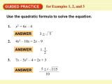 Practice 5 5 Quadratic Equations Worksheet Answers with Review Packet 1st Quarter topics Lessons Tes Teach