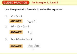 Practice 5 5 Quadratic Equations Worksheet Answers with Review Packet 1st Quarter topics Lessons Tes Teach
