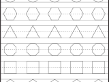 Pre K Math Worksheets Also Shape Tracing Math Pinterest