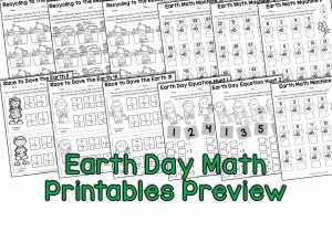 Pre K Math Worksheets or Earth Day Math Worksheets for First Grade