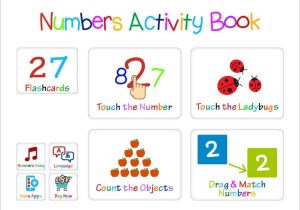 Pre K Number Worksheets or Kindergarten Activity Book for Numbers Learning and Recognitio